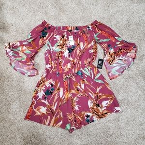 Express tropical romper womens size M